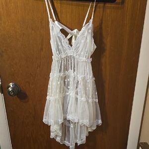 Little For Big- Elegant White Lace Dress Lingerie XS